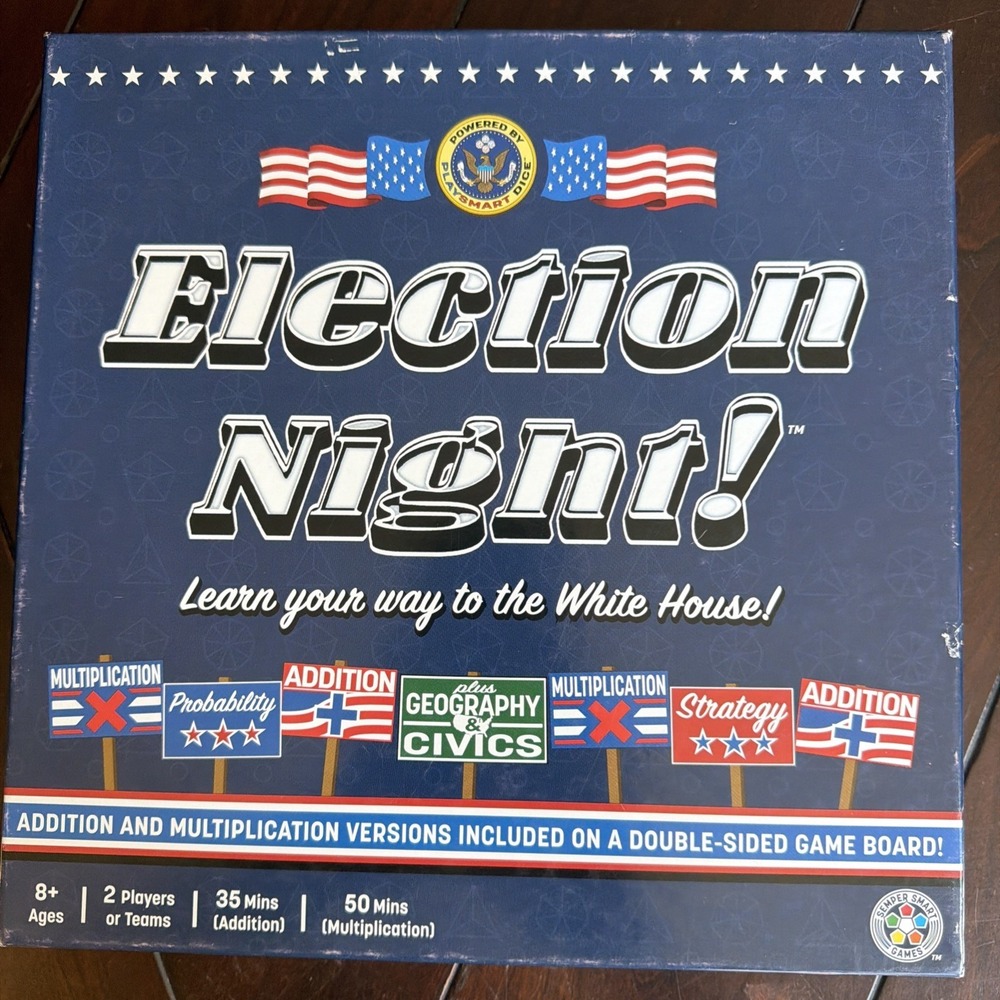 Election Night Educational Board Game For Ages 8+ 2 Player Or Teams Semper Smart